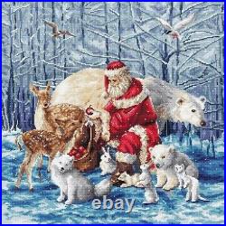 Counted Cross Stitch Kit Santa and Friends DIY Letistitch Unprinted canvas