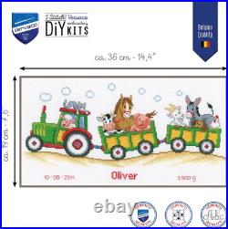 Counted Cross Stitch Kit Tractor with Animals PN-0011906