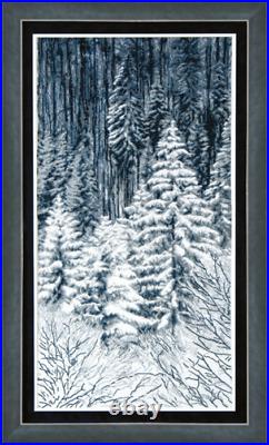 Counted Cross Stitch Kit Winter forest DIY Unprinted canvas