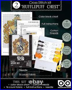 Counted Cross Stitch Kits'Hogwarts House 5-in-1 Hogwarts Crests