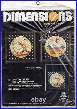 Country Chicken & Country Goose ©1982 Dimensions Counted Cross Stitch Kit 3534