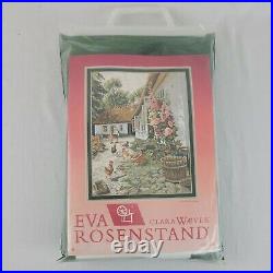 Country Life X Stitch Kit Eva Rosenstand Floral Hollyhocks Clara Waever Cottage
