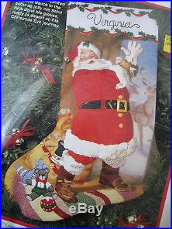 Crewel Stitchery Dimensions Christmas STOCKING Craft KIT, SAINT NICHOLAS, 8077,16
