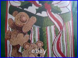 Crewel Stitchery Needle Treasures Christmas STOCKING KIT, PLAYFUL BEARS, 00833,18