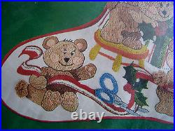 Crewel Stitchery Needle Treasures Christmas STOCKING KIT, PLAYFUL BEARS, 00833,18
