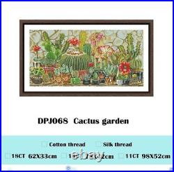 Cross Stitch Cactus Flower Garden Artistic Design Embroidery House Wall Displays
