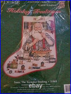 Cross Stitch Candamar Designs Holiday Traditions Santa, The Toymaker Stocking