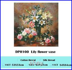 Cross Stitch Flowers Design Simple Canvas Pattern Embroidery Decoration Displays
