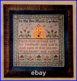 Cross Stitch Goode Huswife Bee Man's Garden Primitive KITTED with Thread Linen OOP