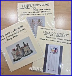 Cross Stitch Kit + 2 Charts Frank Lloyd Wright Heartland House Designs Vtg 1984