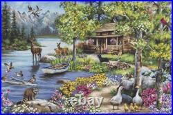 Cross Stitch Kit Gold Cabin by the Lake, B2410