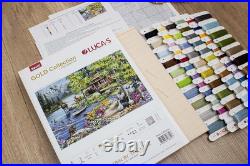 Cross Stitch Kit Gold Cabin by the Lake, B2410