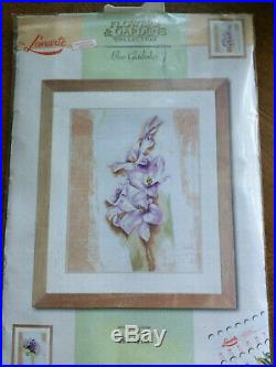Cross Stitch Kit Lanarte 34877 Blue Gladiolus RARE