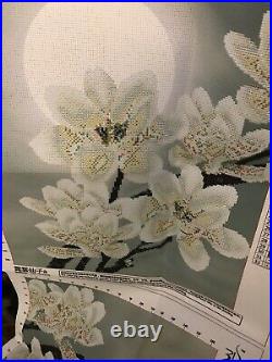 Cross Stitch Kit White Magnolia 3 -15.5 Sq Tree Branch Flowers Pattern Japanese