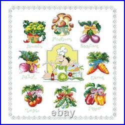 Cross Stitch Kits Chef And Vegetables Design Canvas Portrait Embroidery Displays