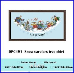 Cross Stitch Kits Snowman Christmas Themed Design Canvas Embroidery Wall Display