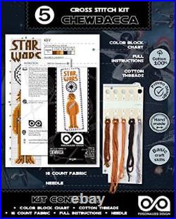Cross Stitch Kits'Star Wars' Set 7-in-1 DIY Hand Embroidery Bookmarks wi
