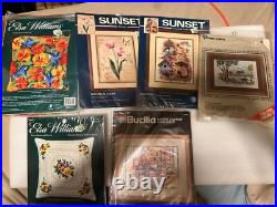Cross Stitch Lot of 6 Kits NEW! Bucilla Sunset Elsa Williams Lot Bonus
