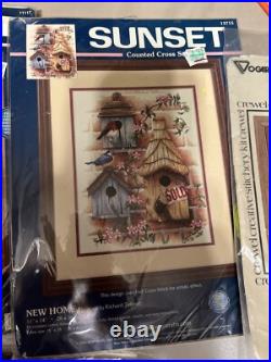 Cross Stitch Lot of 6 Kits NEW! Bucilla Sunset Elsa Williams Lot Bonus