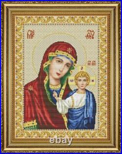 Cross stitch kit Icon of the Mother of God of Kazan 27x36cm Aida 16ct embroidery