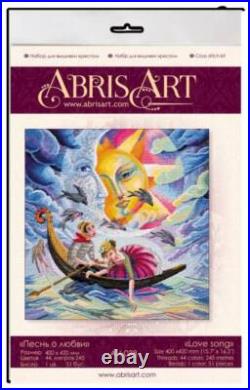 Cross stitch kit Song of Love 40x42cm White Aida 14ct needlepoint kit