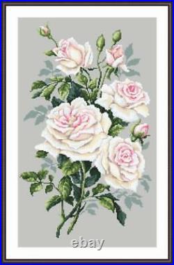 Cross stitch kit White roses