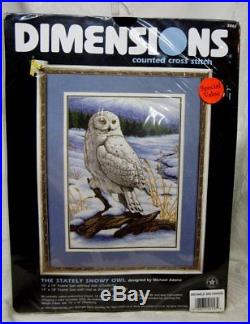 DIMENSIONS Counted Cross Stitch KIT STATELY SNOWY OWL by Michael Adams MIP