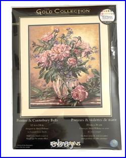 DIMENSIONS GOLD COLLECTION 35211 Peonies & Canterbury Bells CROSS STITCH NEW NIP