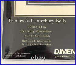 DIMENSIONS GOLD COLLECTION 35211 Peonies & Canterbury Bells CROSS STITCH NEW NIP