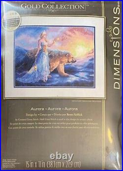 DIMENSIONS Gold Collection Aurora Rare Counted Cross Stitch Kit REDUCED