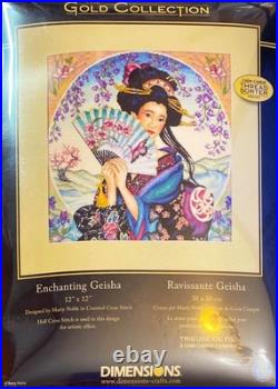 DIMENSIONS Gold Collection ENCHANTING GEISHA Counted Cross Stitch Kit Asia RARE