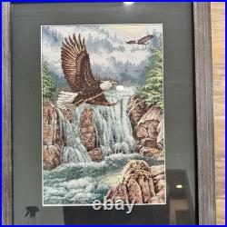 DIMENSIONS Gold Collection Eagle's Majesty Counted Cross Stitch Finished framed