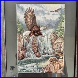 DIMENSIONS Gold Collection Eagle's Majesty Counted Cross Stitch Finished framed