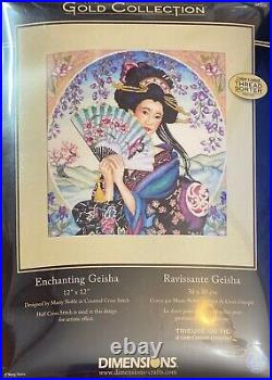 DIMENSIONS Gold Collection Enchanting Geisha Rare Counted Cross Stitch Kit