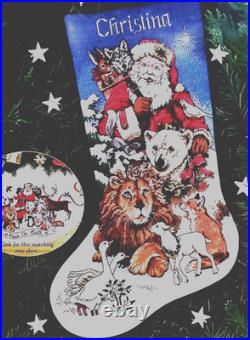 DIMENSIONS Gold Collection SANTA'S WILDLIFE STOCKING Counted Cross Stitch Kit