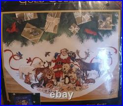 DIMENSIONS Gold Collection SANTA'S WILDLIFE Tree Skirt Kit #8565 NEW DIMENSIONS Gold Collection SANTA'S WILDLIFE Tree Skirt Kit #8565 NEW