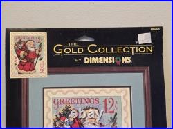 DIMENSIONS Gold Collection SANTA STAMP Cross Stitch Kit 11 x14 New-Sealed 8688