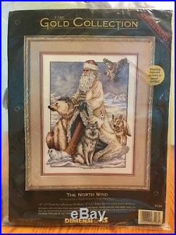 DIMENSIONS Gold Collection THE NORTH WIND Cross Stitch Kit #8526 Santa NEW