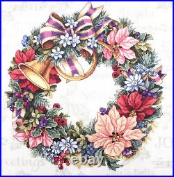 DIMENSIONS Gold Vintage Holiday Harmony Wreath Rare Counted Cross Stitch Kit
