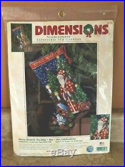DIMENSIONS Needlepoint CHRISTMAS STocking Kit 9126 MERRY MOMENT Factory Sealed