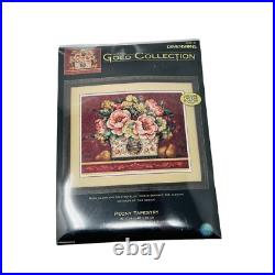 DIMENSIONS THE GOLD COLLECTION Peony Tapestry 20019 New 18x 14 Floral