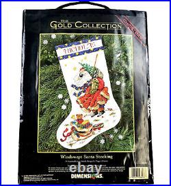 DIMENSIONS The Gold Collection Windswept Santa Stocking Counted Cross Stitch Kit