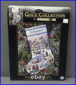 DIMINSIONS Gold Collection Winters Twilight Stocking Counted Cross Stitch Kit