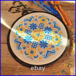 DIY Cross-Stitch Kit embroidery set Craft gift needlework art Preciosa Beads DMC