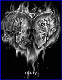 DIY Diamond Embroidery Skull Heart Love 5D Cross Stitch Painting Rhinestone Art