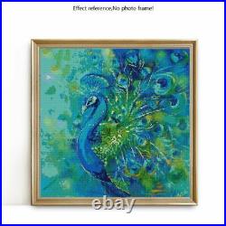 DIY Diamond Painting Peacock Blue And Green Designs Embroidery Portrait Displays