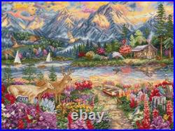 DIY Needlepoint Counted Cross Stitch Spring Mountain Majesty Embroidery Kit DIY Needlepoint Counted Cross Stitch Spring Mountain Majesty Embroidery Kit