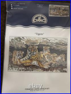 DMC Creative World. Tigers Counted Cross Stitch Kit. NIP 17x10 K3507US