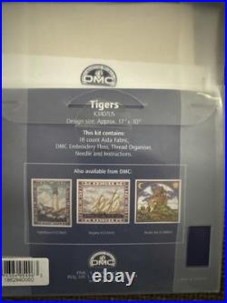 DMC Creative World. Tigers Counted Cross Stitch Kit. NIP 17x10 K3507US