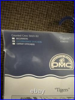 DMC Creative World. Tigers Counted Cross Stitch Kit. NIP 17x10 K3507US